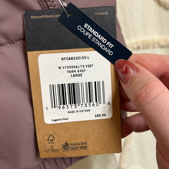 The North Face Hydrenalite 600 Fill Down Vest in Fawn Grey/Mauve Purple - Picture 15 of 15